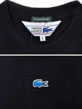 【4 COLOR】JAPAN LACOSTE(ジャパンラコステ) 別注ライン S/S C/N DROP TAIL PIQUE BIG POCKET T-SHIRTS(半袖 ドロップテール 鹿の子 ビッグTシャツ) 青ワニ