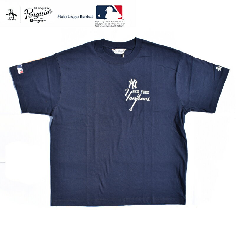 MLB(メジャーリーグベースボール) × MUNSINGWEAR(マンシングウェア) S/S PRINT T-SHIRTS(半袖 プリントTシャツ) NEWYORK YANKEES (ニューヨークヤンキース) 両面プリント