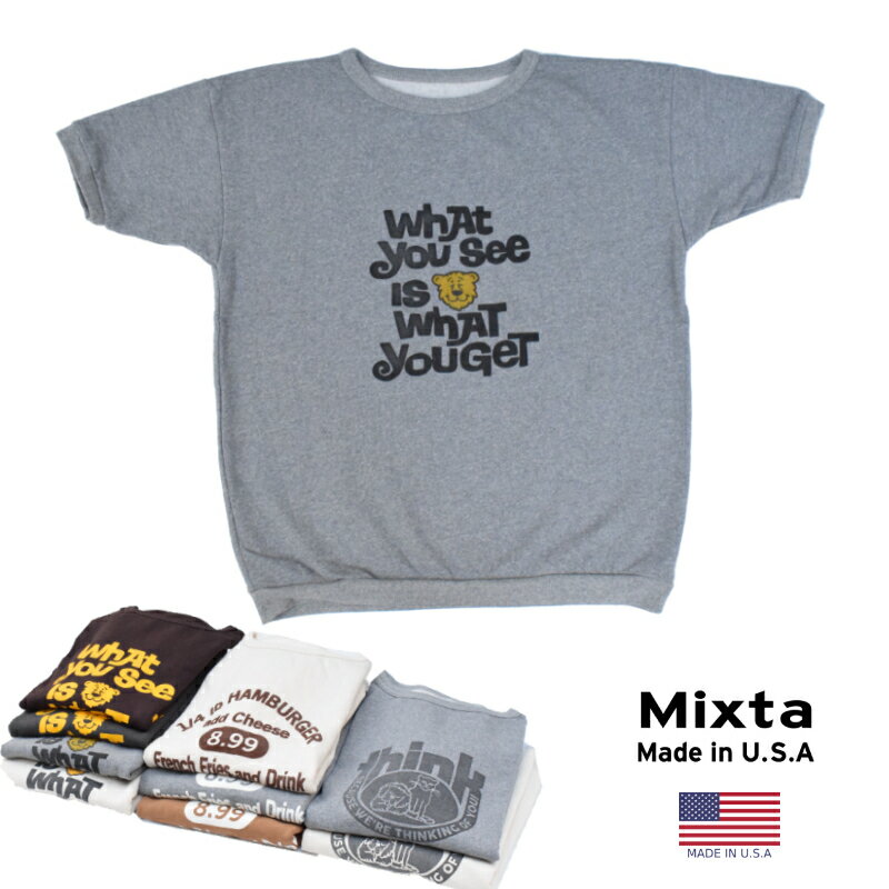 MIXTA ミクスタ 【MADE IN U.S.A】PRINT S/S SWEAT SHIRTS アメリカ製 半袖プリントスウェットシャツ 