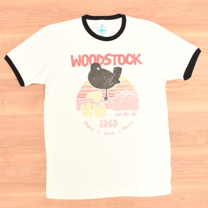 BLUESCENTRIC（ブルースセントリック） WOODSTOCK FESTIVAL RINGER-TSHIRTS (ウッドストックフェスティバル リンガーTシャツ)