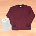 HEALTH KNIT(wXjbg) NARROW BORDER CREW NECK L/S T-SHIRTS(i[{[_[ N[lbN TVc)