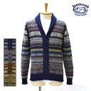 【4 COLORS】JAMIESON 039 S(ジャミーソンズ) SHAWL COLLAR FAIRISLE CARDIGAN(ショールカラーフェアアイル柄カーディガン)