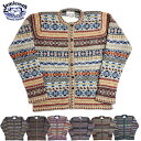 JAMIESON 039 S(ジャミーソンズ)【MADE IN ENGLAND】 FAIRISLE CREW NECK BUTTON CARDIGAN(イギリス製 フェアアイル柄 ボタンカーディガン)