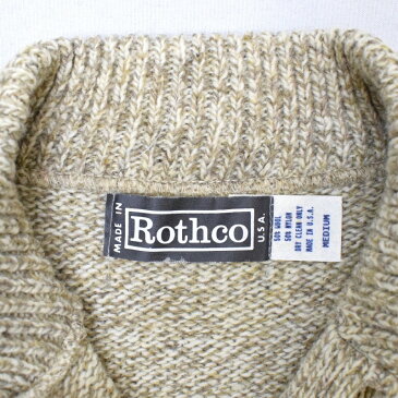 ROTHCO(ロスコ) 【MADE.IN.U.S.A】 DEAD STOCK HENLEY NECK RAGG WOOL SWEATER(アメリカ製 デッドストック ヘンリーネック ラグウール セーター) OATMEAL