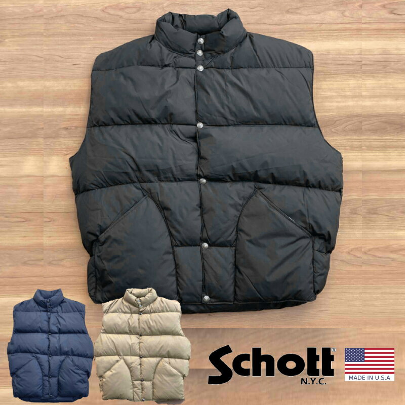 ショット コート メンズ 90s DEADSTOCK！【MADE IN U.S.A.】SCHOTT (ショット) GOOSE DOWN VEST (グースダウン ダウンベスト)