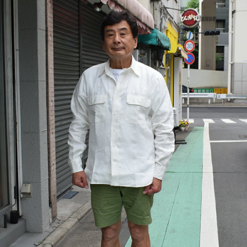 Linen Leisure Work Shirt 3-2000: White