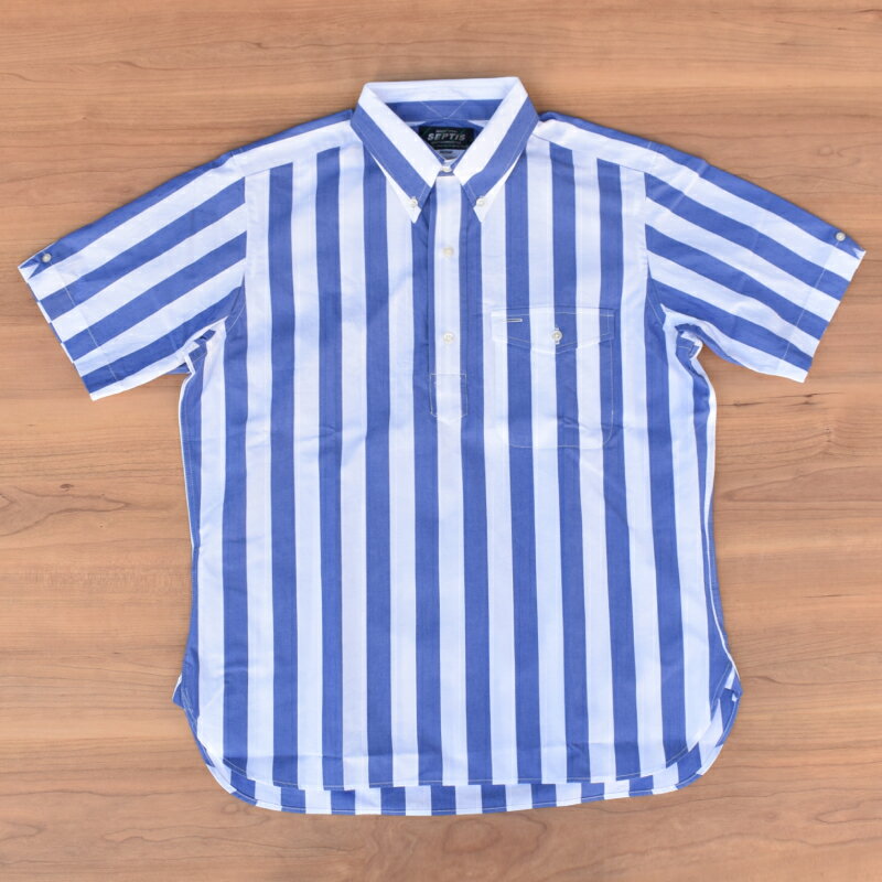SEPTIS ORIGINAL(セプティズオリジナル) IVY PULLOVER SHIRTS(半袖ボタンダウンアイビープルオーバーシャツ) BOLD STRIPE "BEACH BOYS" (ビーチボーイズストライプ)