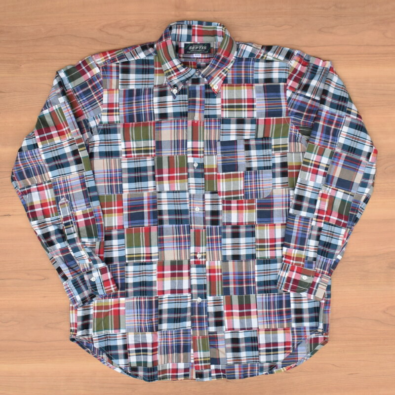 Rakuten - SEPTIS ORIGINAL(セプティズオリジナル) L/S B.D SHIRTS (長袖ボタンダウンシャツ) AUTHENTIC FIT(オーセンティックフィット) MADRAS PATCHWORK SHIRTS(マドラスパッチワークシャツ) 26SS