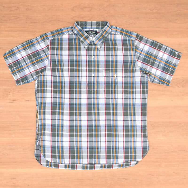 Rakuten - SEPTIS ORIGINAL(セプティズオリジナル) IVY PULLOVER SHIRTS(半袖ボタンダウンアイビープルオーバーシャツ) MADRAS CHECK / MADRAS SHIRTS(マドラスシャツ) 26SS MULTI COLOR