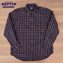 SEPTIS ORIGINAL(セプティズオリジナル) L/S B.D SHIRTS (長袖ボタンダウンシャツ) AUTHENTIC FIT(オーセンティックフィット) NAVY×RED TARTANCHECK BROAD(タータンチェック ブロード生地)