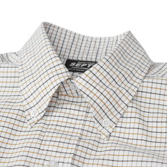 6-Button Button Down Shirt Authentic Fit: Brown Tattersall 6-Button Button Down Shirt Authentic Fit: Brown Tattersall