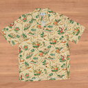 TWO PALMS(ツー パームス) RAYON ALOHA SHIRTS(ハワイ製 レーヨン アロハシャツ) "PARADISE OF PACIFIC" KHAKI