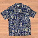 TWO PALMS(ツー パームス) RAYON ALOHA SHIRTS(ハワイ製 レーヨン アロハシャツ) "MARINE" NAVY