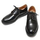 SOLOVAIR(ソロヴェアー)【MADE IN ENGLAND】 PLAIN TOE 4 EYELET LEATHER SHOES(イギリス製 プレーントゥ シューズ) BLACK