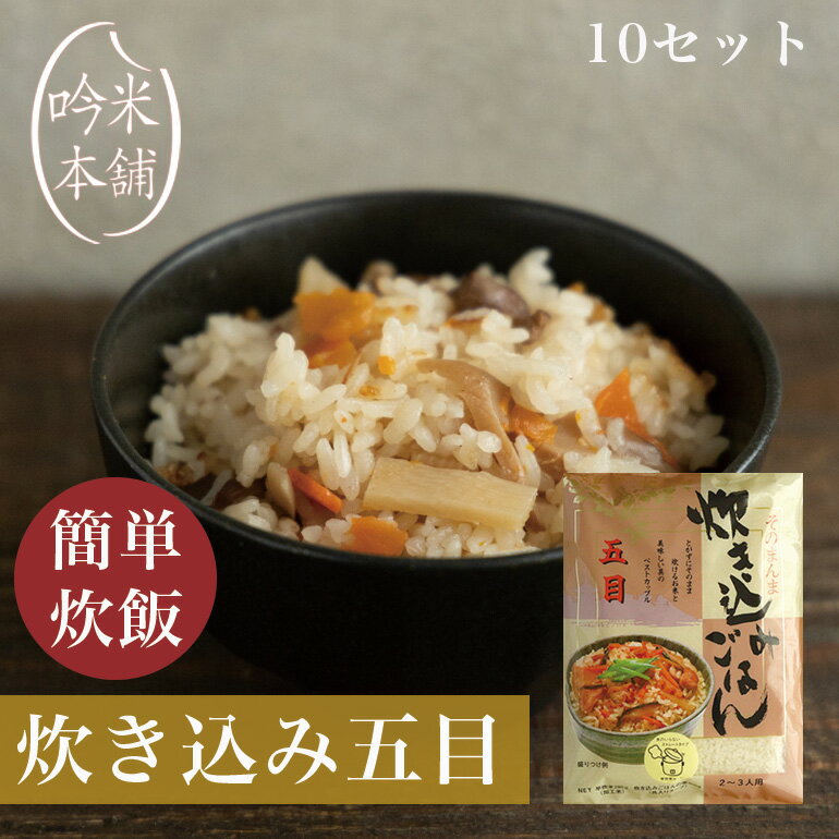 炊飯器で調理 そのまんま炊き込みごはん 五目 10セット (1セット 2～3人前)送料無料 (うるち米460g+スープ280g)×10セ…