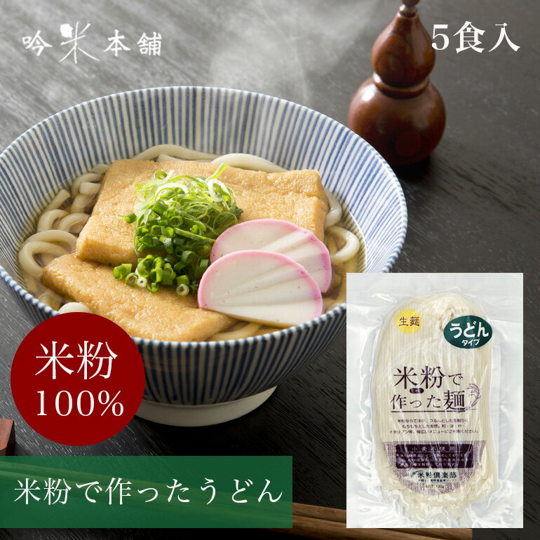 米粉 麺 うどん 日本のお米からつくった「米屋の米粉」うどん 5食入(1食130g)【小麦粉不使用】グルテンフリー 送料別 【39ショップ対応】