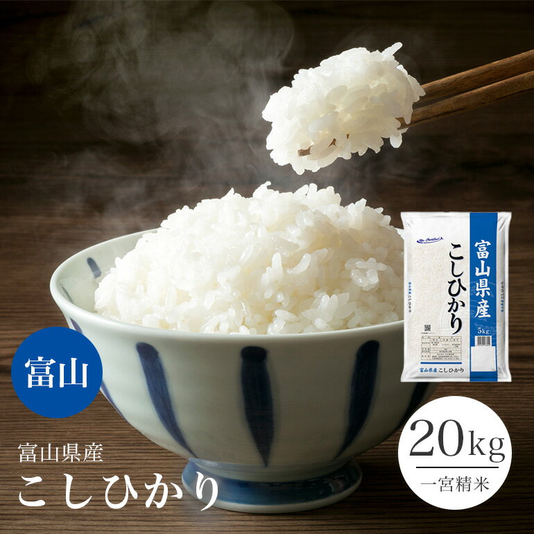 コシヒカリ 富山県産 20kg 5kg×4 令和5年 米 お米 単一原料米 こしひかり 【送料無料】【39ショップ対応】