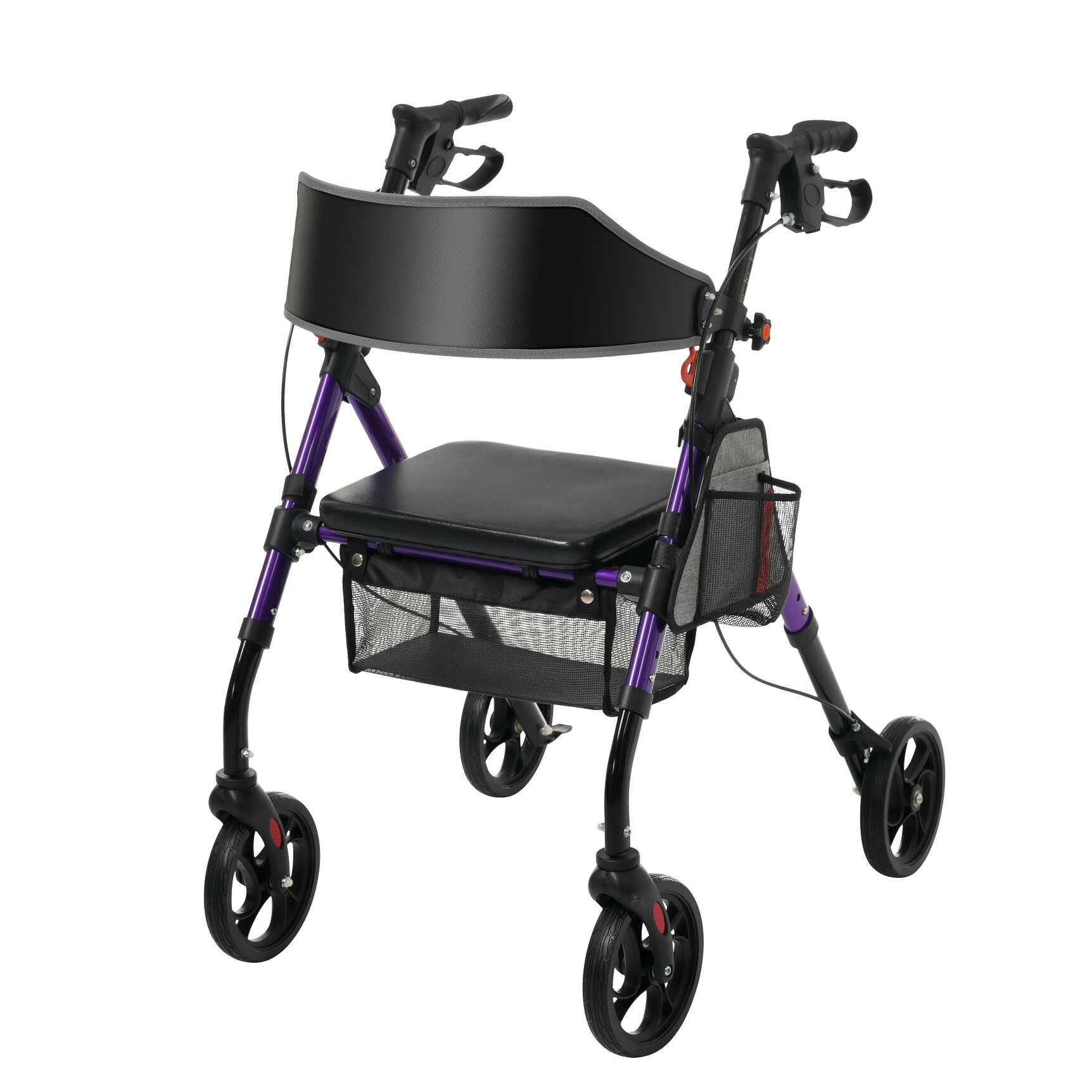 歩行器 歩行車 シルバーカー 室外用 6段階高さ調整 折りたたみ可能 座面付き 四輪 キャスター付き おし..