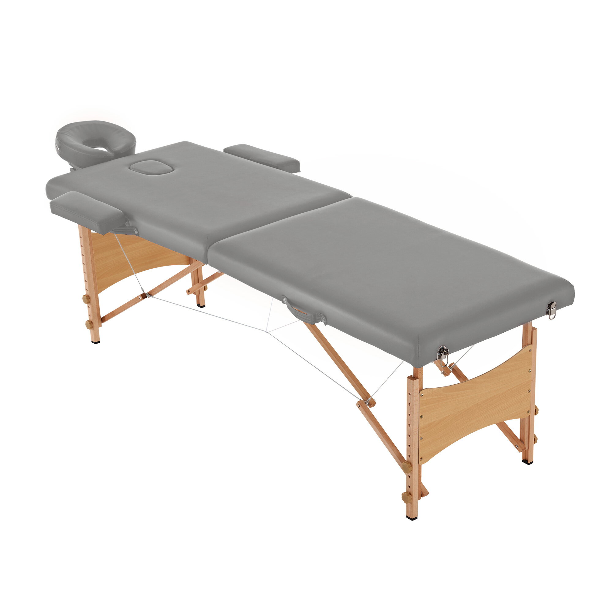【 プラスサイズ】【人気商品】【グレー】 マッサージベッド 折りたたみ コンパクト 超軽量 エステベッ..