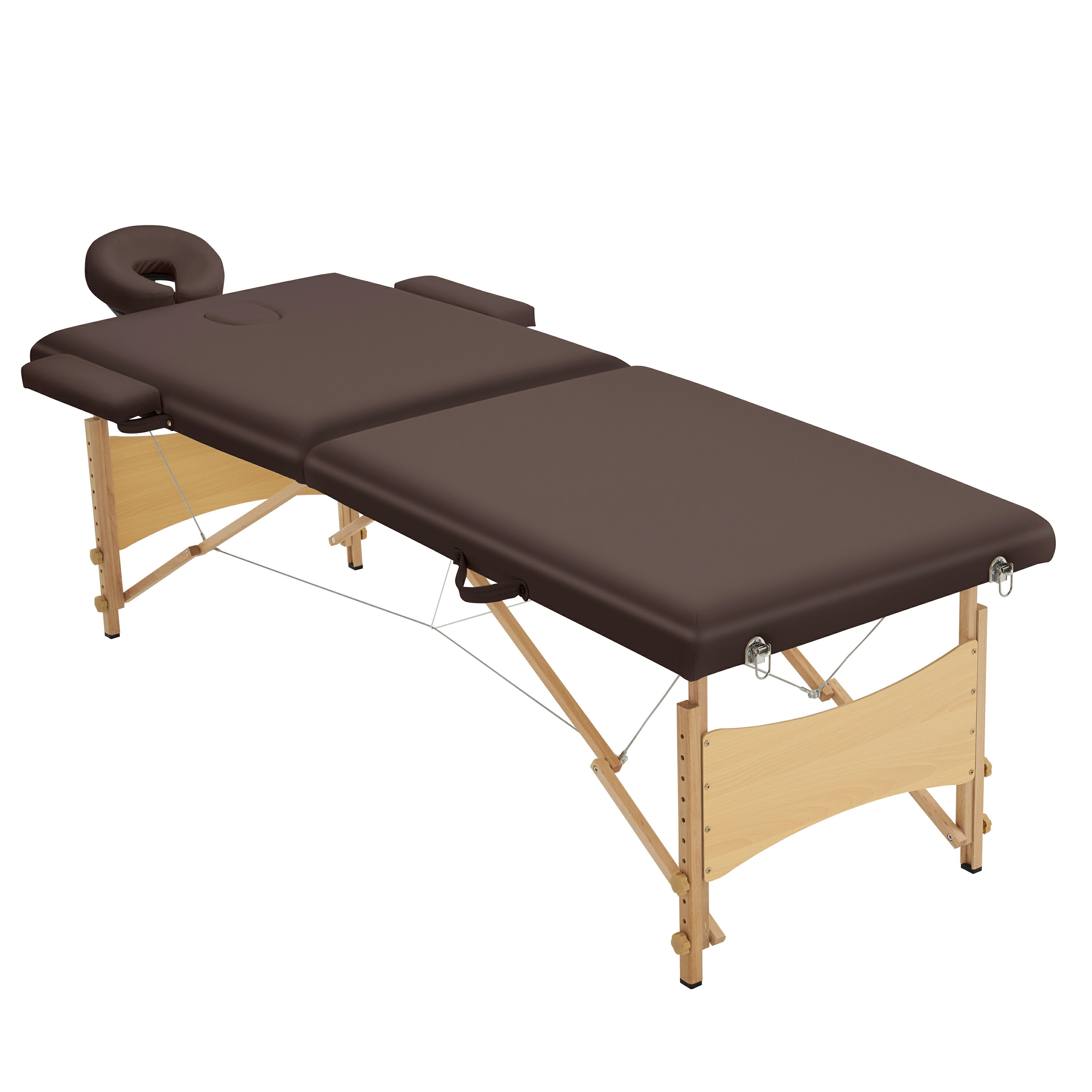 【 マックスサイズ】【人気商品】【ブラウン】 マッサージベッド 折りたたみ コンパクト 超軽量 エステ..