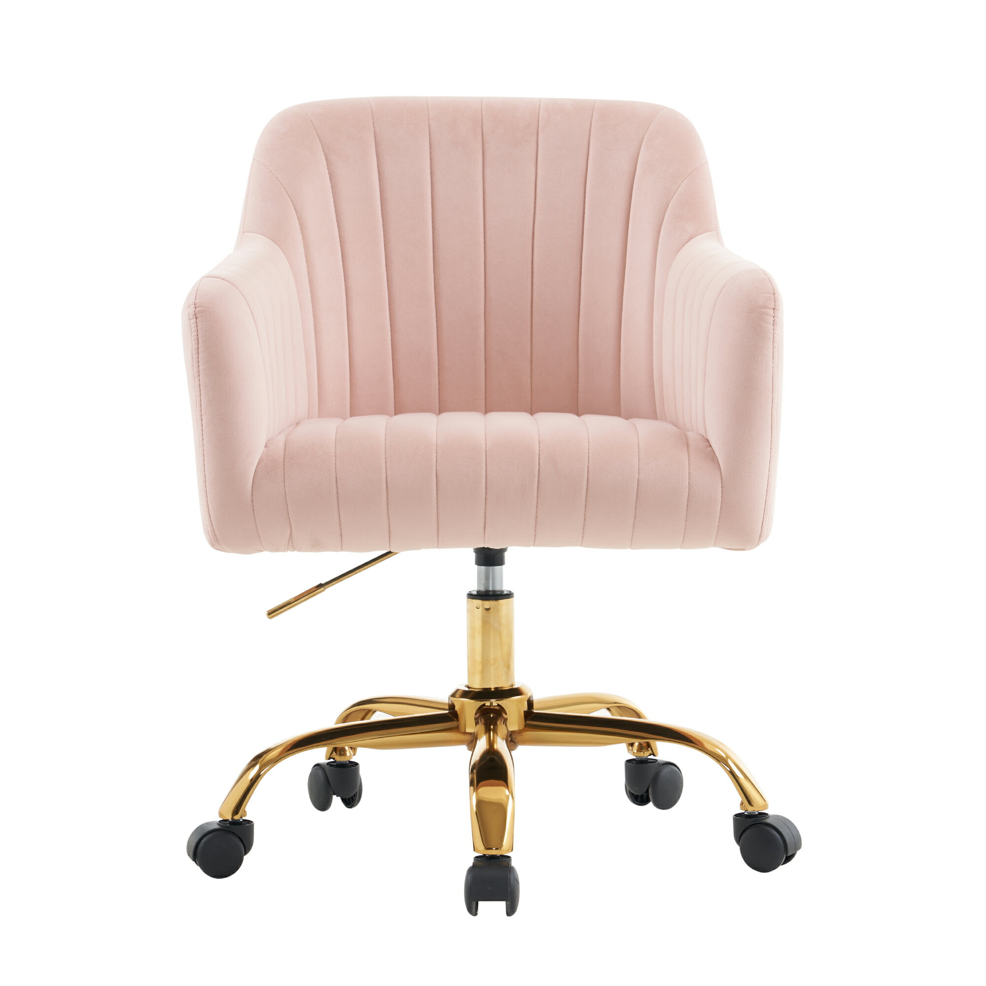 【新品】【ピンク】オフィスチェア デスクチェア 回転チェア 肘掛け付き ダイニングチェア パソコンチ..