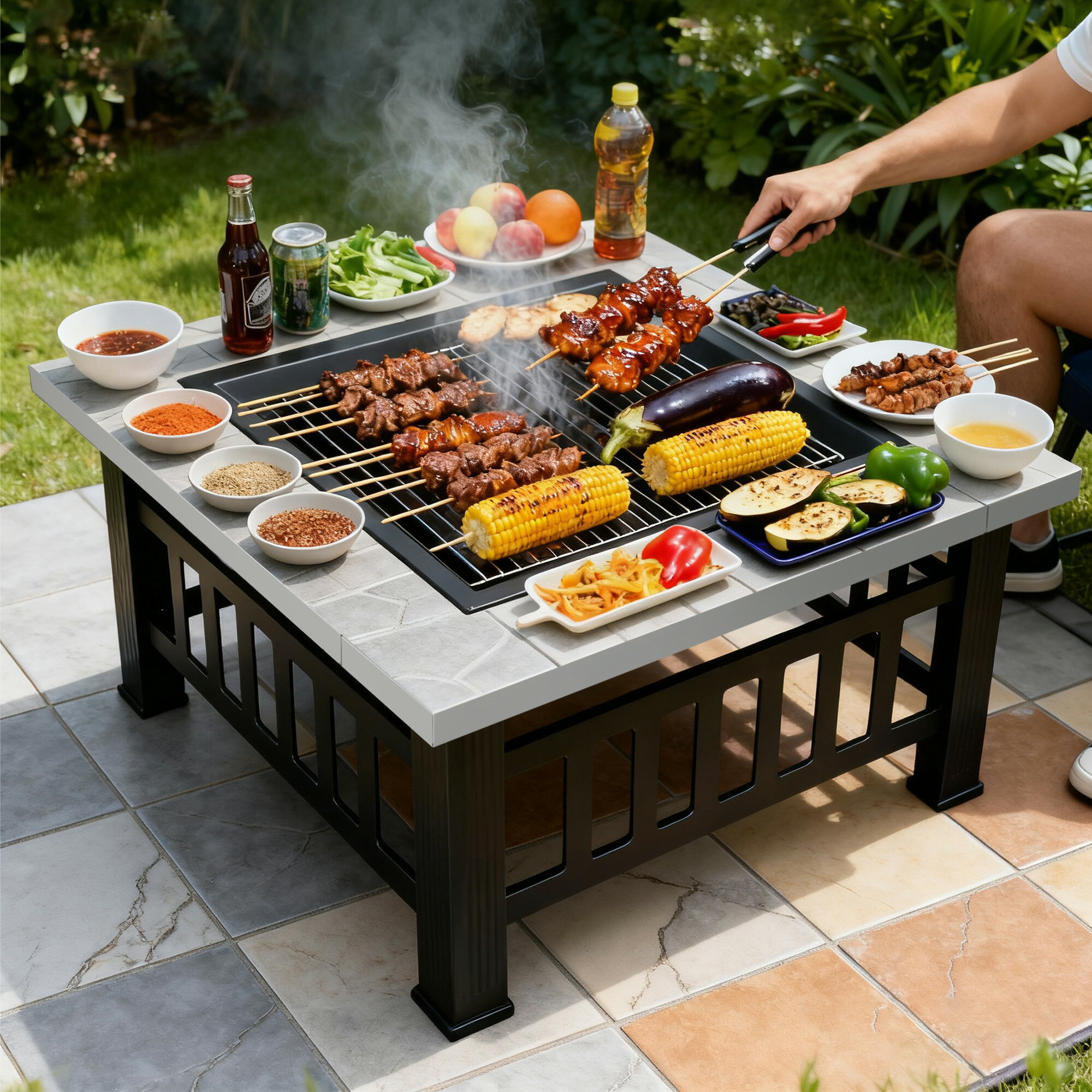 ファイヤーピット 焚き火台 バーベキューコンロ 焚火台 大型焚火 ファミリーキャンプ キャンプ キャン..