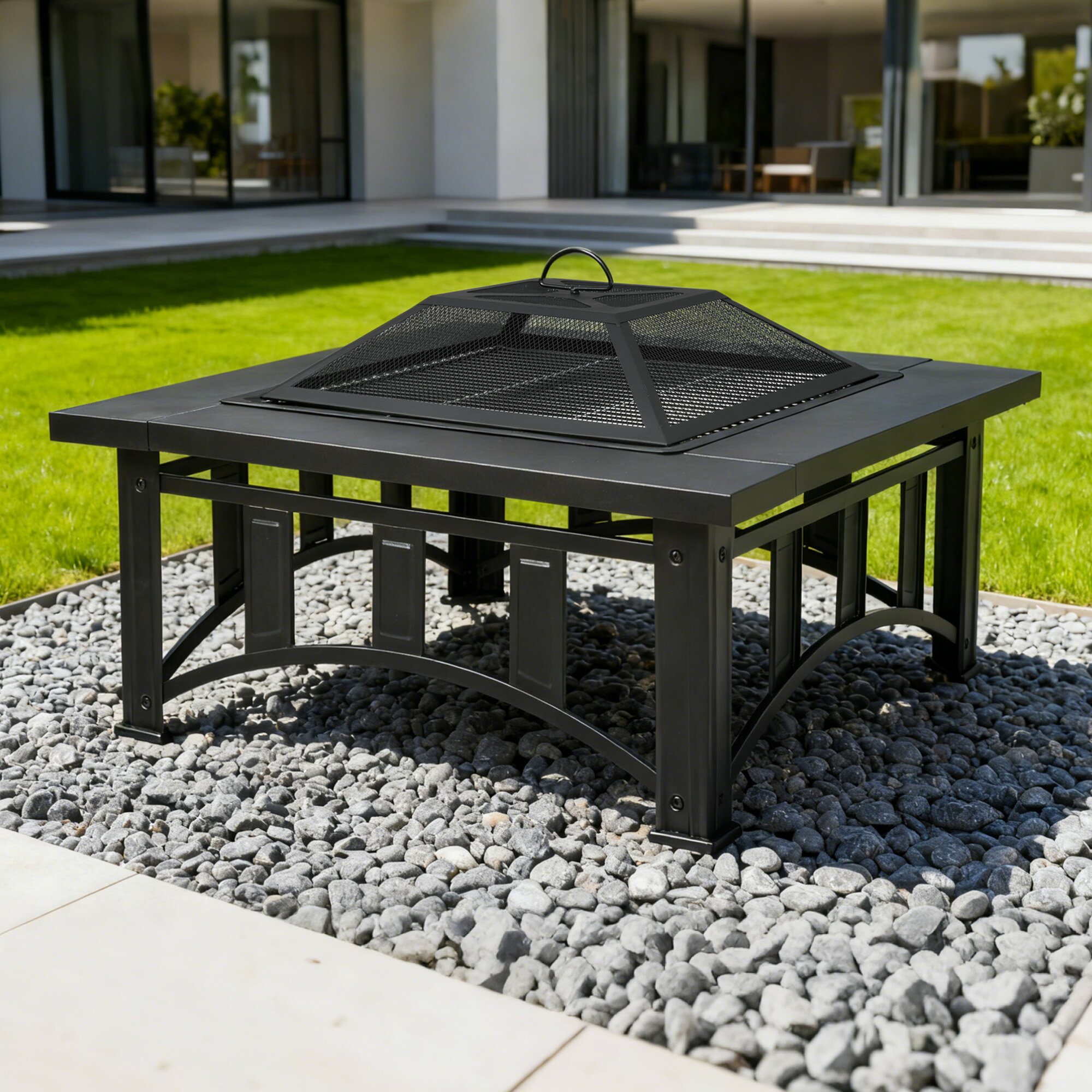 ファイヤーピット 焚き火台 バーベキューコンロ 焚火台 大型焚火 ファミリーキャンプ キャンプ キャン..