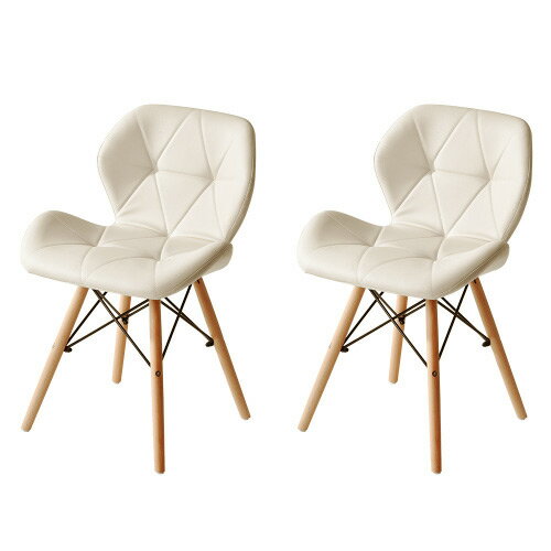 【ホワイト2脚】イームズチェアー ダイニングチェア クッション PU 正規品　レーダーチェア 北欧 リプ..