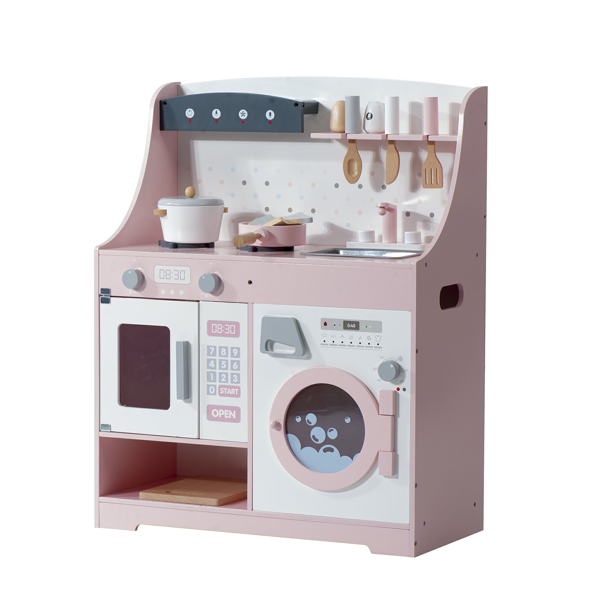 おままごと キッチン 木製 誕生日 台所 洗濯機 調理器具付き 調味料 食材 知育玩具 おもちゃキッチン キッズ ベビー