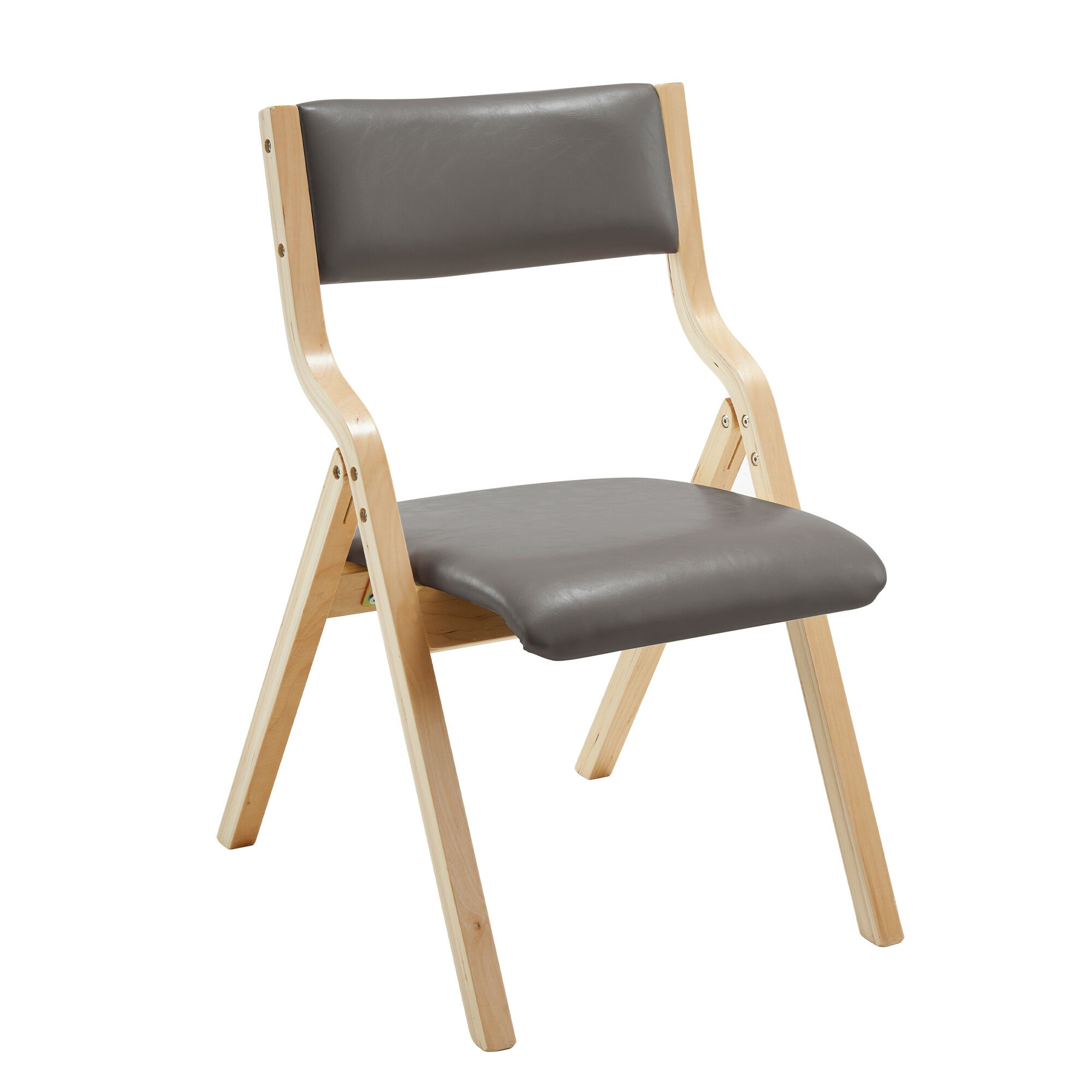 グレーダイニングチェア PU 木製 椅子 完成品 介護チェア イス 折りたたみチェア カバー洗える　7リビ..