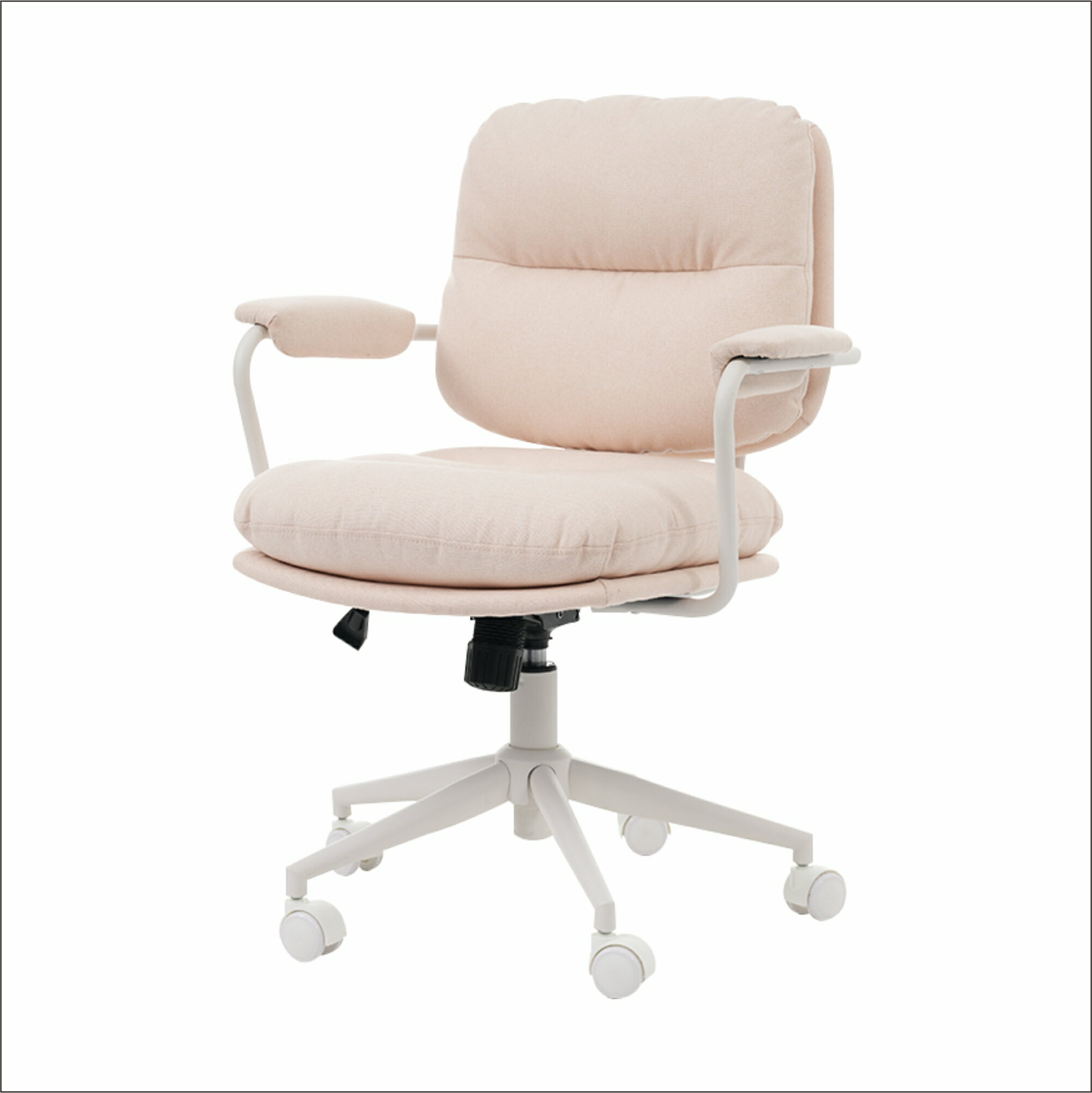【ファブリック 】　ベージュ デスクチェア 在宅ワーク オフィスチェア おしゃれ 3Dソフトパッド　極上..