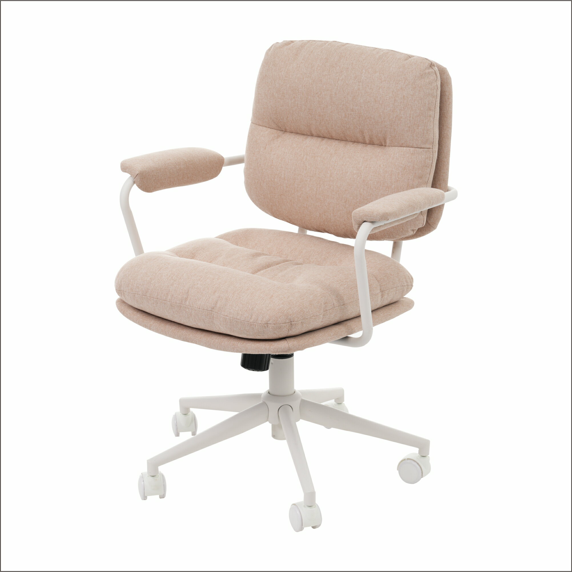 【ファブリック 】　グレージュ デスクチェア 在宅ワーク オフィスチェア おしゃれ 3Dソフトパッド　極上の座り心地　360°回転 椅子