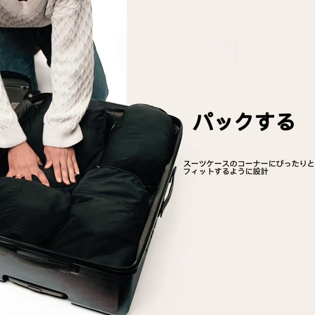 パッキングポッド トリップパック 旅行収納袋 三角コーナーパック コンパクト圧縮立方体 旅行用スーツケース収納アイテム 3サイズ（小・中・大）×3装/5装セット 防水ナイロン製 多色選択 大容量 ハンドル付き リュック対応 旅行必需品 旅行用スーツケース収納アイテム sereetech-10002095 Seree Tech サンプル画像2