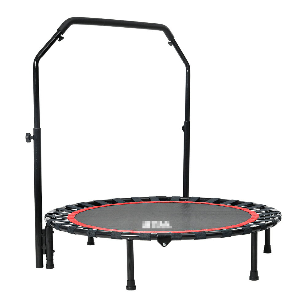 【送料無料】【レッド】補助手すり付き トランポリン 耐荷重110kg 102cm ゴム ダイ...