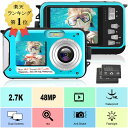 「クーポン利用で8010円」デジカメ防水デジカメ 防水カメラ水中カメラ デジタルカメラ スポーツカメラ 2.7K 4800万画素数 デュアルスクリーン日本語説明書付き