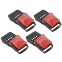 【送料無料】4個セット ヘルメット ワンタッチ バックル 自転車ヘルメット 努力義務 荷物 ベルト 高耐久 一部金属バックル 52mm×26mm(合体時)