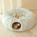 【送料無料】冬の猫小屋猫トンネル丸くて長い毛の保温ペット小屋折り畳み可能な猫通路巣犬小屋