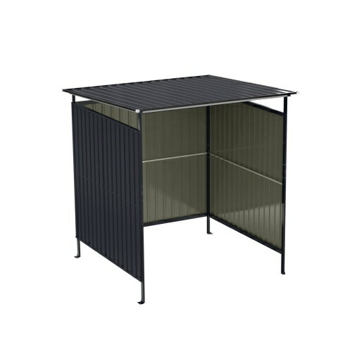 Rakuten - 【ブラック】スチールサイクルハウス　L166*W170*H200cm ガレージ カーポート 頑丈 鋼板　専用エキスパンションボルト付属 収納目安3～5台