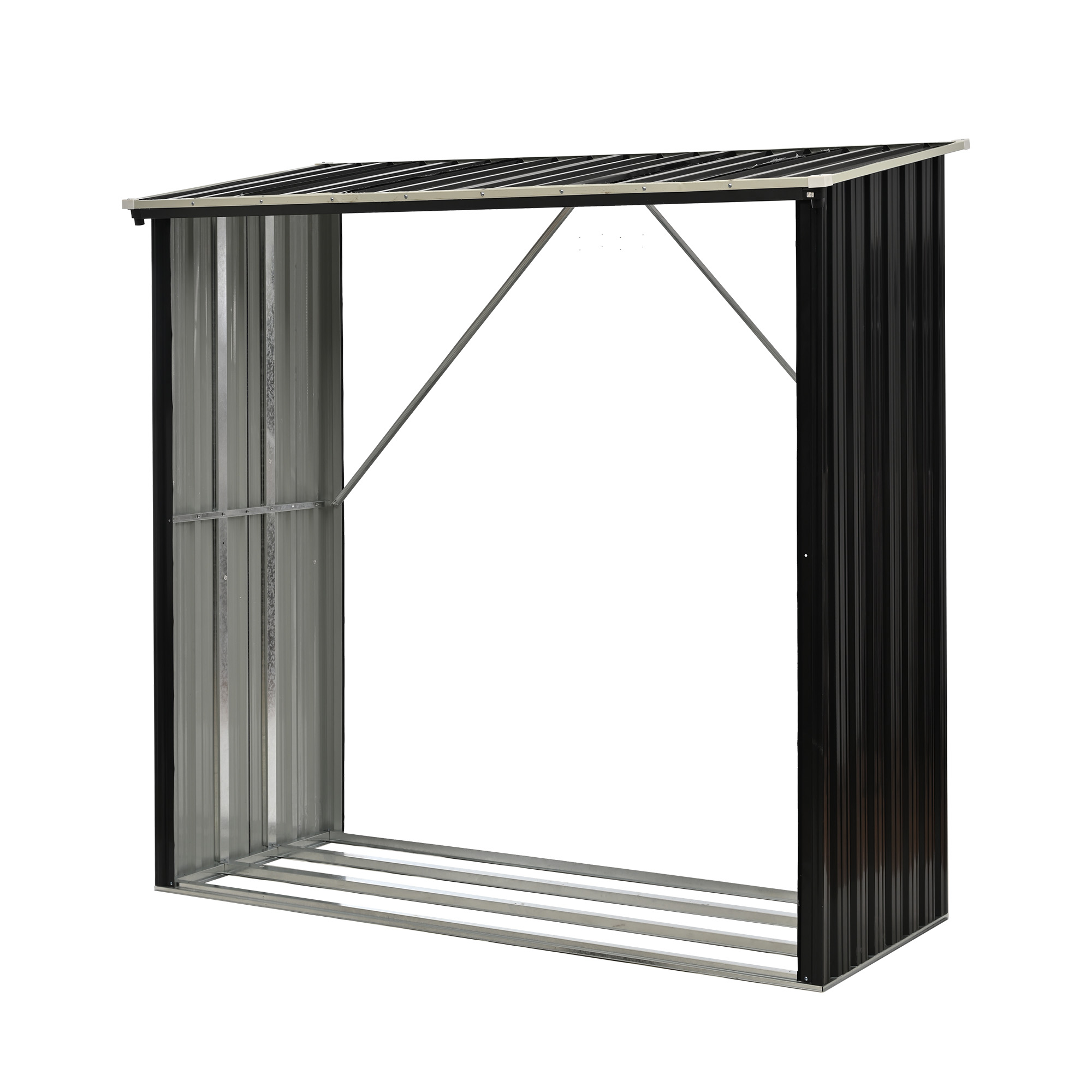 薪小屋 L192×W89×H190cm 屋外 屋根付き 薪ラック 耐荷重300KG 薪棚 薪ストッカー 薪置き棚 薪ストーブ..