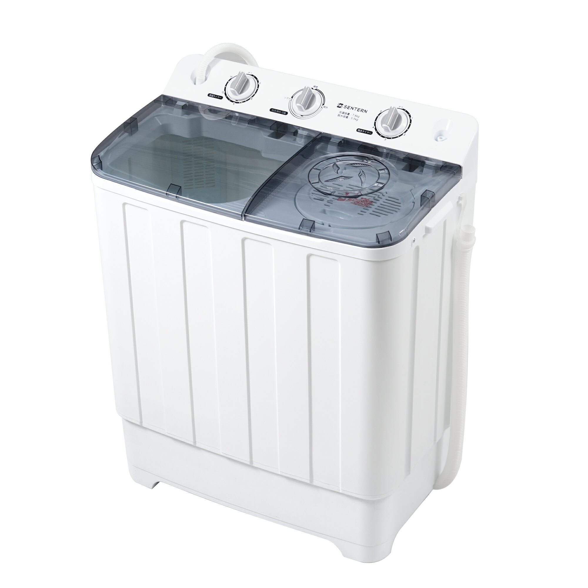 【新品】洗濯機 洗濯容量7.6kg 脱水容量5.5kg 7.6キロ キレイ タイマー コンパクト 一人暮らし 節電 二..