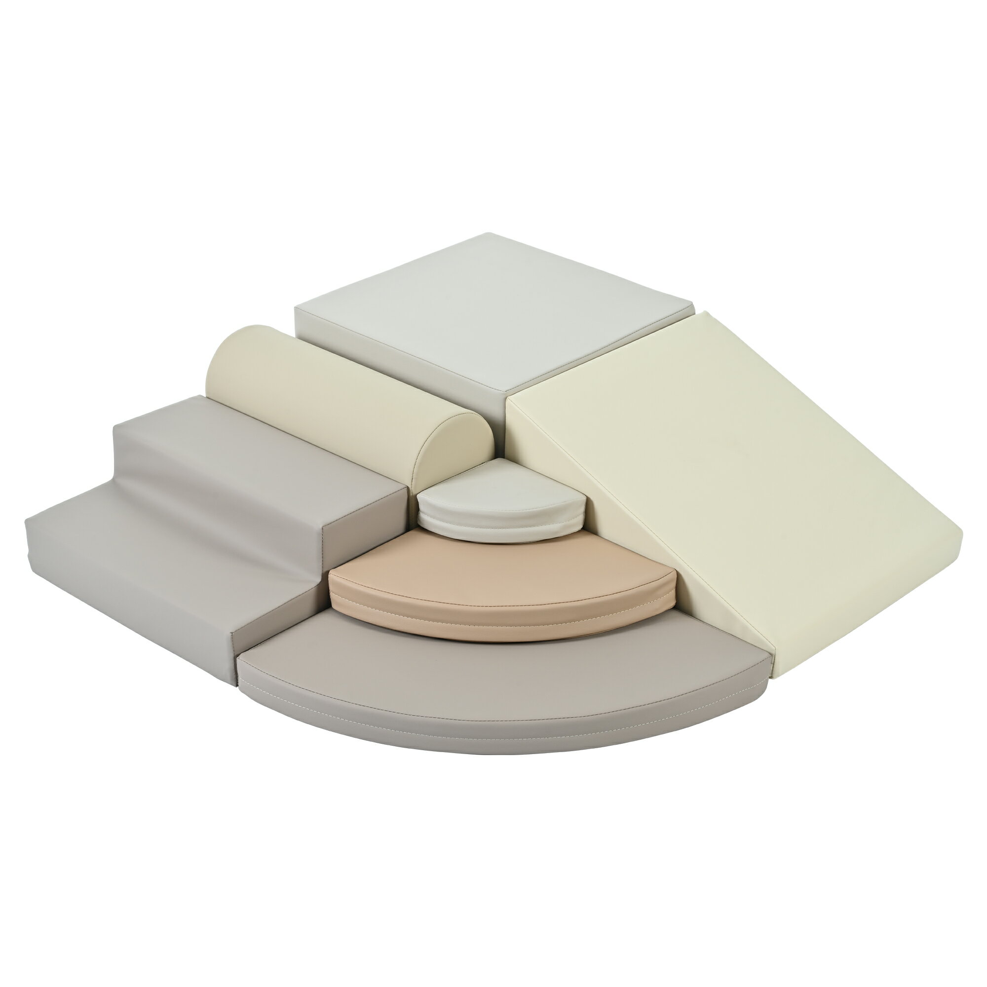 【ベージュxブラウン】おもちゃ ソフトブロック アスレチック ブロック クッション 布製 玩具 大型 室..