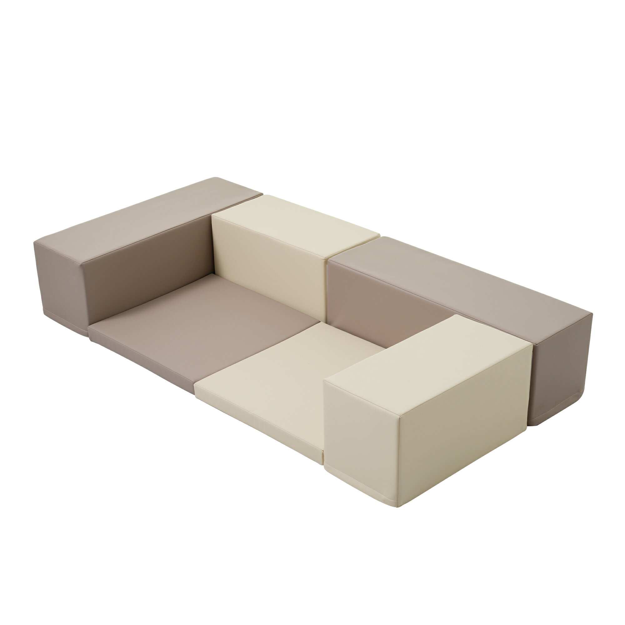 【ベージュxブラウン】おもちゃ ソフトブロック アスレチック ブロック クッション 布製 玩具 大型 室..