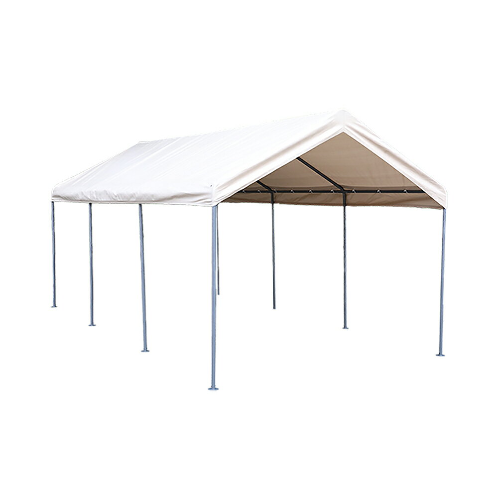【ベージュ・カバーなし】バイクガレージ テント 車庫テント ガレージテント 3×6m UV ガレージテント ..
