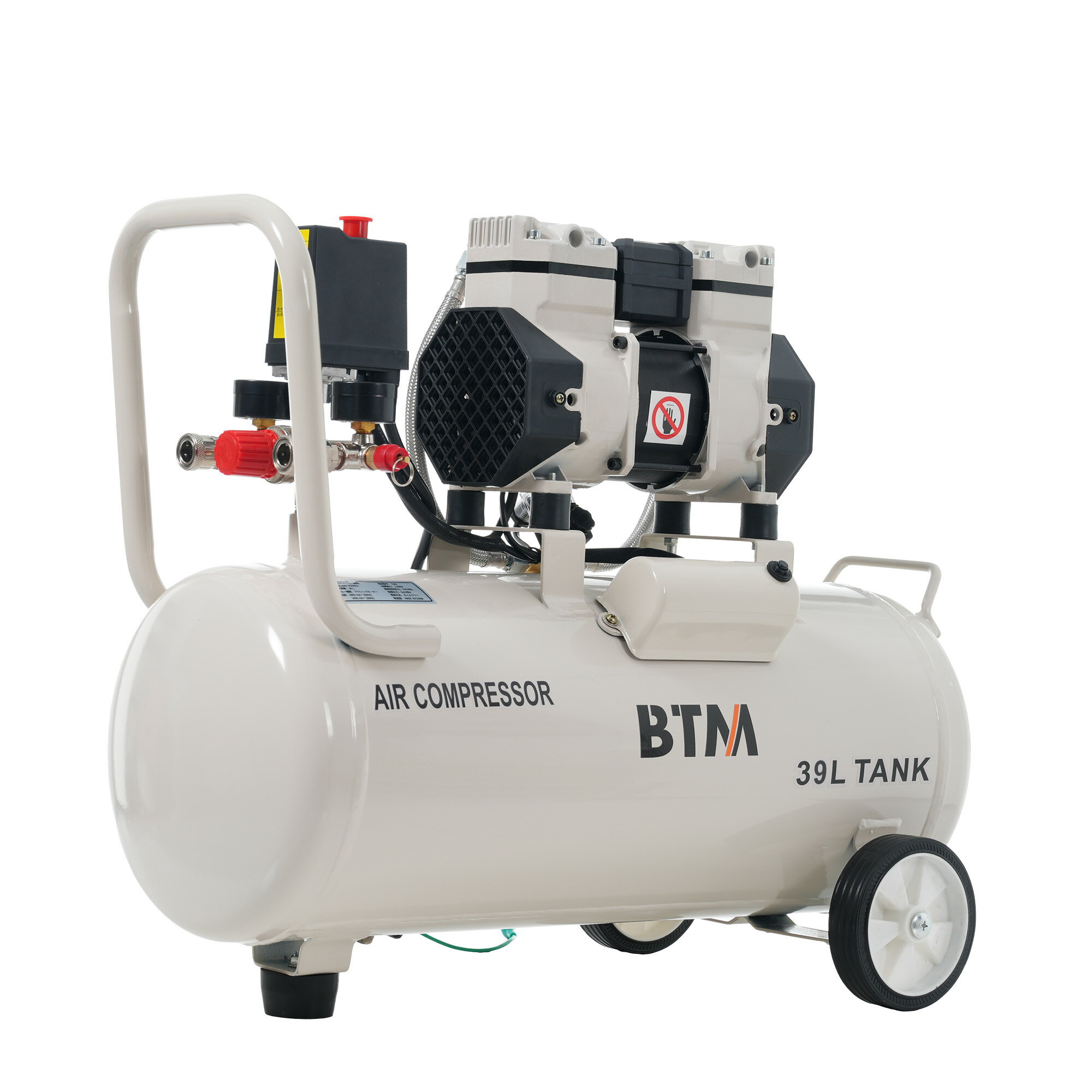 【39L ベージュ】エアーコンプレッサーエアコンプレッサー静音 ハイパワー 高速充填 オイルレス コンプ..