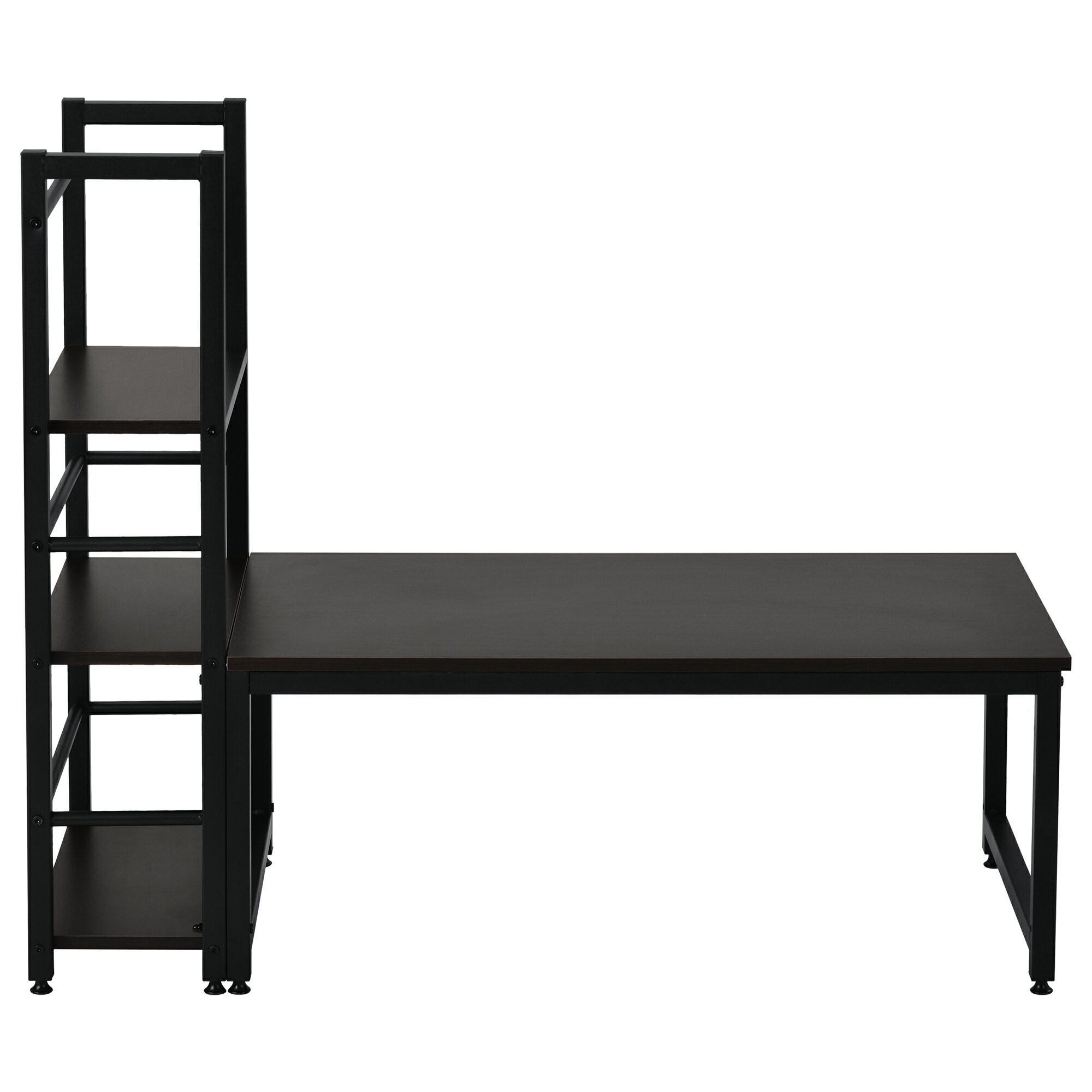 【新品登場】【ナチュラル】H型PCデスク ロータイプ一体型 ラック付き デスク ワークデスク 木製 学習..