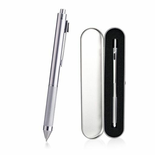 SMTTW多機能ボールペン4色ボールペン多色ボールペン1.0mmボールペンリフィル0.5mm自動ペンシルバー