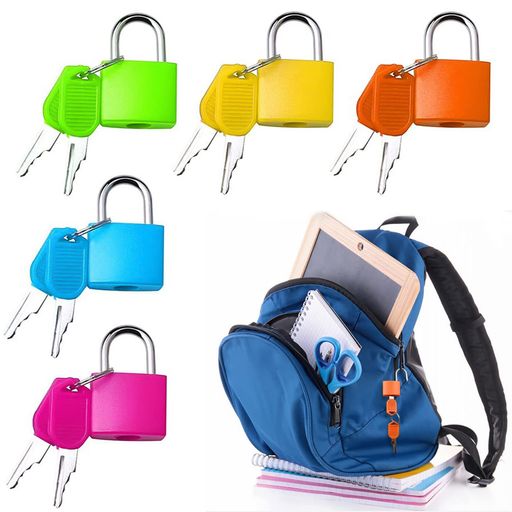 Coollooda南京錠小型携帯型5個セットスーツケースロック鍵付き荷物用南京錠かわいい便利学校企業倉庫荷物