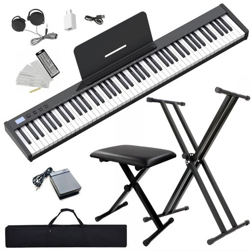 ▶【ニコマク超人気電子ピアノ「SWAN-S」、今専用ピアノスタンド、ピアノ椅子付きで超お得黒色セット】123*21*6.5cmの小型ボディ、わずか4.9kgの重量。内蔵大容量内蔵バッテリで長時間の利用ができ、場所に拘らず、専用ケースも付きで、便利性が抜群! 【多彩な機能&amp;日本語表記パネル設計】128種類音色、128種類リズム、30デモ曲を内蔵、録音、2人鍵盤、トランスポーズ、メトロノーム、サステイン、和音など初心者には欠かせない機能がたくさん搭載されています。他の同類品は英語表記になっているのが多いですが、SWAN-Sはボタンと機能表記がすべて日本語で表示され、初心者にはさらに便利になり、子供でも簡単に操作できます。 【フランスのDREAM最新音源採用&amp;二つ高出力ステレオスピーカー搭載】フランスのDREAM最新音源は本物ピアノ音を細かく採取することでよりリアルなピアノ音が再現できます。また、高出力ステレオスピーカーを左右二つ採用し、低音域も積極的に出っております。鍵盤は音の強弱もつけれるため、アコースティックピアノのタッチに迫る本格的なピアノ演奏が楽しめます。
