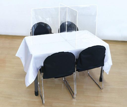 飛沫対策十字型卓上パーテーション長方形タイプ