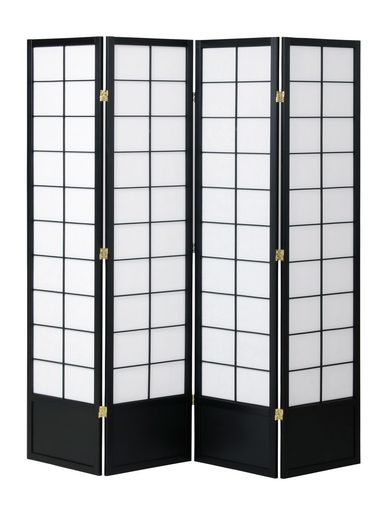 J-kitchens和風衝立パーテーション4連ブラック衝間仕切り